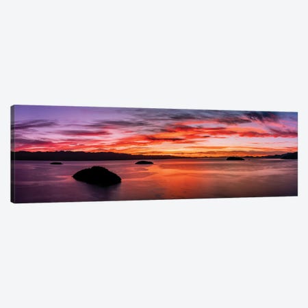 Seascape At Sunset, Concepcion Bay, Baja California Sur, Mexico Canvas Print #PIM16023} by Panoramic Images Canvas Artwork