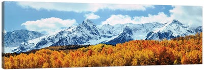 Snow Covered Mountain Range, San Juan Mountains, Colorado, USA Canvas Art Print - Colorado Art
