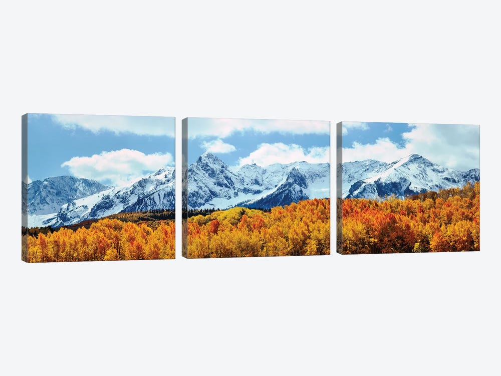 Snow Covered Mountain Range, San Juan Mountains, Colorado, USA by Panoramic Images 3-piece Canvas Art