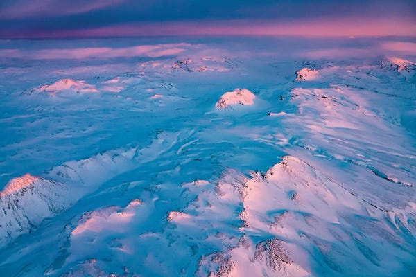 Sunset Over Mountains I, Vatnajokull National Park, Iceland Unesco World Heritage Site.