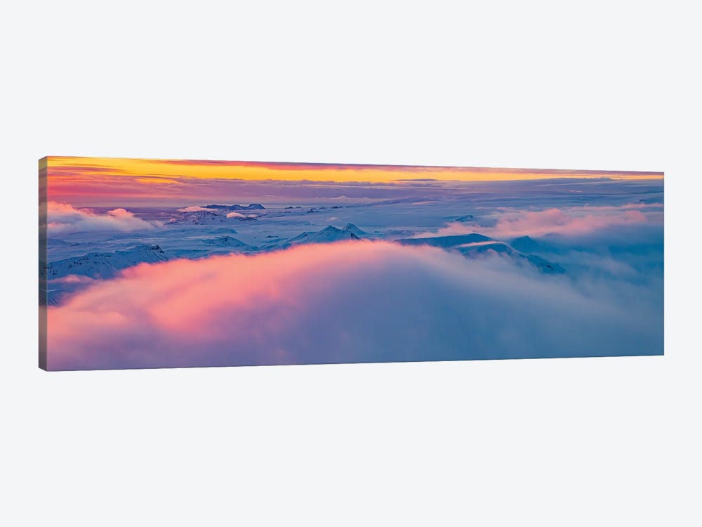Sunset Over Mountains, Vatnajokull National Park, Iceland Unesco World Heritage Site. by Panoramic Images 1-piece Canvas Print