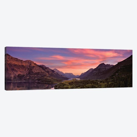 Sunset Over Prince Of Wales Hotel In Waterton Lakes National Park, Alberta, Canada Canvas Print #PIM16031} by Panoramic Images Art Print
