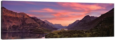Sunset Over Prince Of Wales Hotel In Waterton Lakes National Park, Alberta, Canada Canvas Art Print