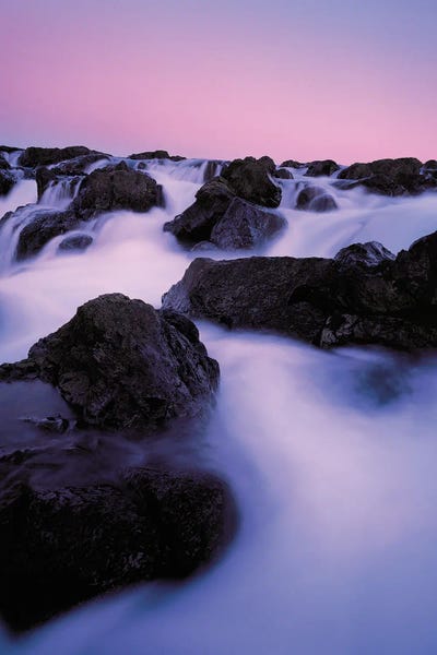 Sunset-Rocks And Waterfalls, Western Iceland by Panoramic Images art print