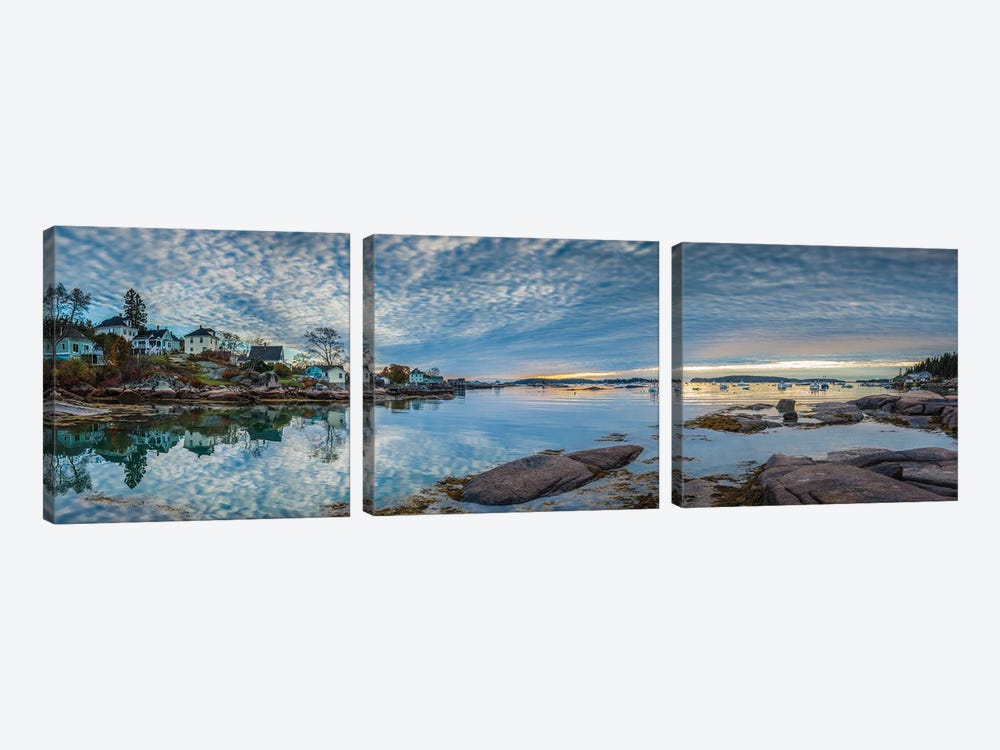 Usa, Maine, Stonington, Stonington Harbor, Dawn by Panoramic Images 3-piece Art Print