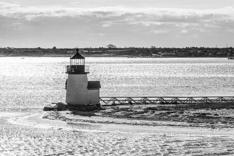 Usa, New England, Massachusetts, Nantucket Island, Nantucket Town, Brnt Point Lighthouse From Nantucket Ferry