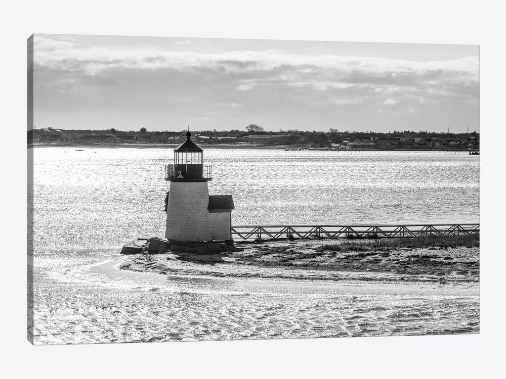 Usa, New England, Massachusetts, Nantucket Island, Nantucket Town, Brnt Point Lighthouse From Nantucket Ferry by Panoramic Images 1-piece Canvas Print
