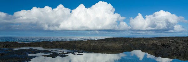 The Big Island (Island Of Hawai'i): View Of Cloud Reflected In Sea, Pacific Ocean, Pu Uhonuna O Honaunau National Park, South Kona, Hawaii, USA by Panoramic Images