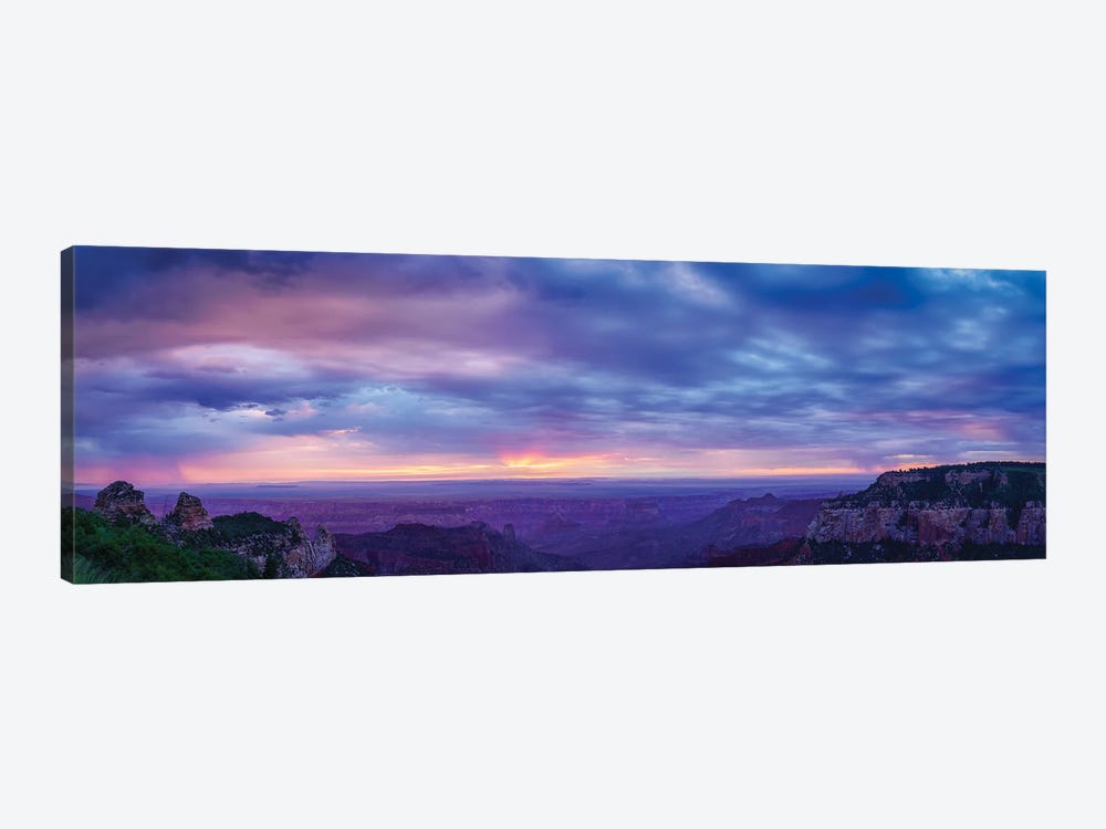 View Of Dramatic Sky Over Canyon, Grand Canyon, Arizona, USA by Panoramic Images 1-piece Canvas Print