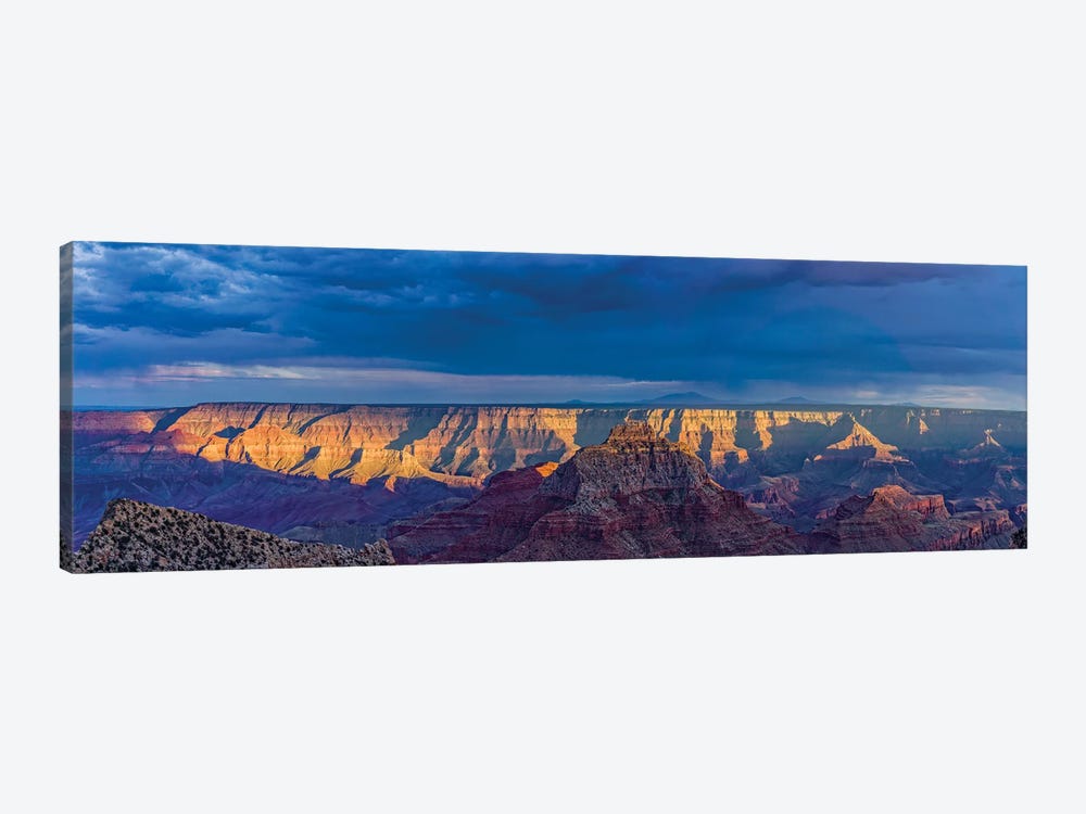 View Of Dramatic Sky Over Canyon, Grand Canyon, Arizona, USA by Panoramic Images 1-piece Canvas Artwork