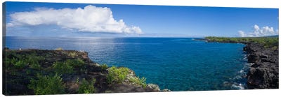 View Of Sea And Coastline, South Kona, Hawaii, USA Canvas Art Print - The Big Island (Island of Hawai'i)