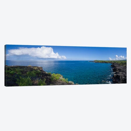 View Of Sea And Coastline, South Kona, Hawaii, USA Canvas Print #PIM16065} by Panoramic Images Canvas Print