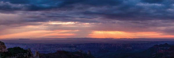 View Of Sunlight Through Clouds Grand Canyon Arizona USA Ver. II