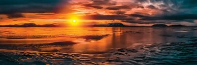 Winter Sunset, Lake Myvatn, Iceland by Panoramic Images multi panel art