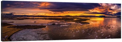 Winter Sunset, Lake Myvatn, Iceland Canvas Art Print