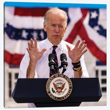 Vice President Joe Biden Campaigns In Nevada For Democratic Candidates, October 13, 2016 Canvas Print #PIM16090} by Panoramic Images Canvas Print