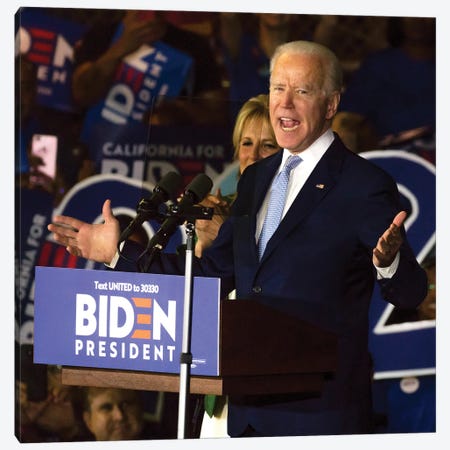 Vice President Joe Biden Delivers Super Tuesday Victory Speech In Los Angeles, March 3, 2020 Canvas Print #PIM16094} by Panoramic Images Canvas Artwork