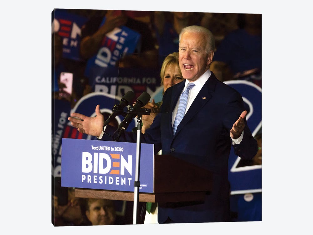 Vice President Joe Biden Delivers Super Tuesday Victory Speech In Los Angeles, March 3, 2020 by Panoramic Images 1-piece Canvas Art Print