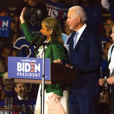 Vice President Joe Biden Delivers Super Tuesday Victory Speech In Los Angeles, March 3, 2020 by Panoramic Images canvas print