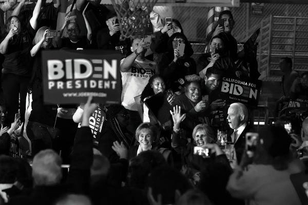 Joe Biden: Vice President Joe Biden Delivers Super Tuesday Victory Speech In Los Angeles, March 3, 2020 by Panoramic Images