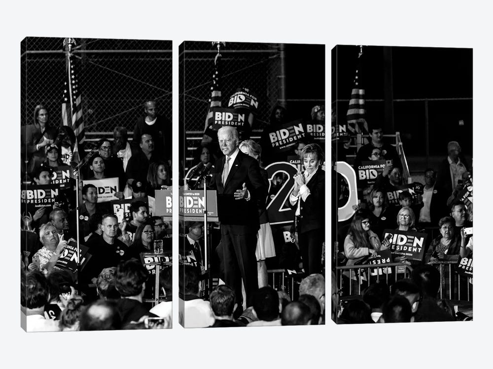 Vice President Joe Biden Delivers Super Tuesday Victory Speech In Los Angeles, March 3, 2020 by Panoramic Images 3-piece Canvas Artwork