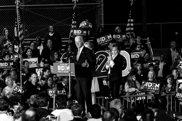 Joe Biden: Vice President Joe Biden Delivers Super Tuesday Victory Speech In Los Angeles, March 3, 2020 by Panoramic Images