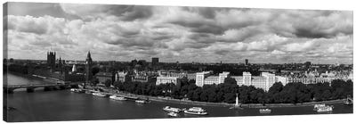 Aerial View Of A City, London, England Canvas Art Print - London Skylines