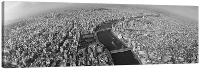 Aerial View Of A City, Tokyo Prefecture, Japan Canvas Art Print - Aerial Photography
