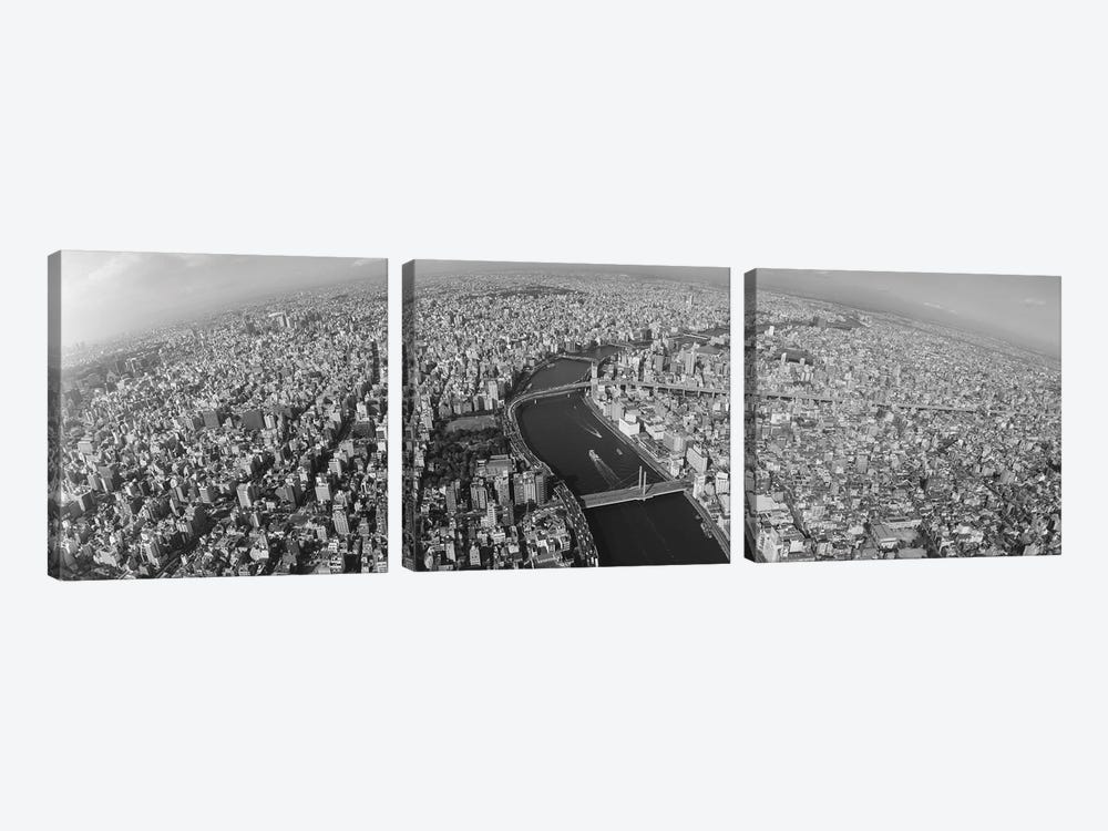 Aerial View Of A City, Tokyo Prefecture, Japan by Panoramic Images 3-piece Canvas Artwork