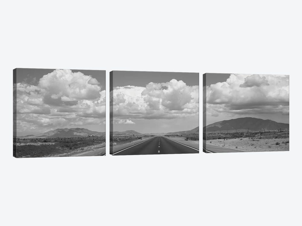 An Empty Road Running Through A Landscape, Highway 54, New Mexico, USA by Panoramic Images 3-piece Canvas Wall Art