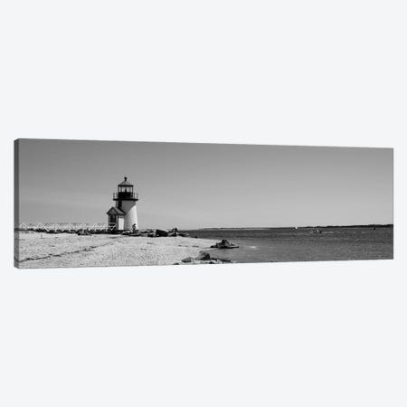 Beach With A Lighthouse In The Background, Brant Point Lighthouse, Nantucket, Massachusetts, USA Canvas Print #PIM16117} by Panoramic Images Art Print