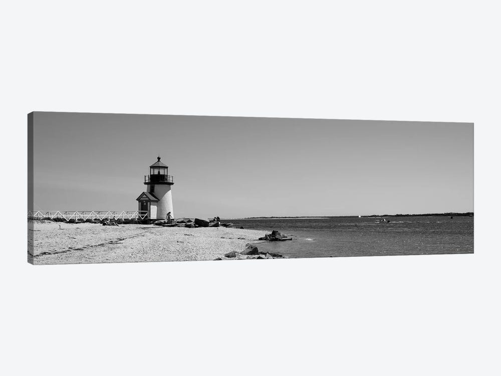 Beach With A Lighthouse In The Background, Brant Point Lighthouse, Nantucket, Massachusetts, USA by Panoramic Images 1-piece Canvas Print