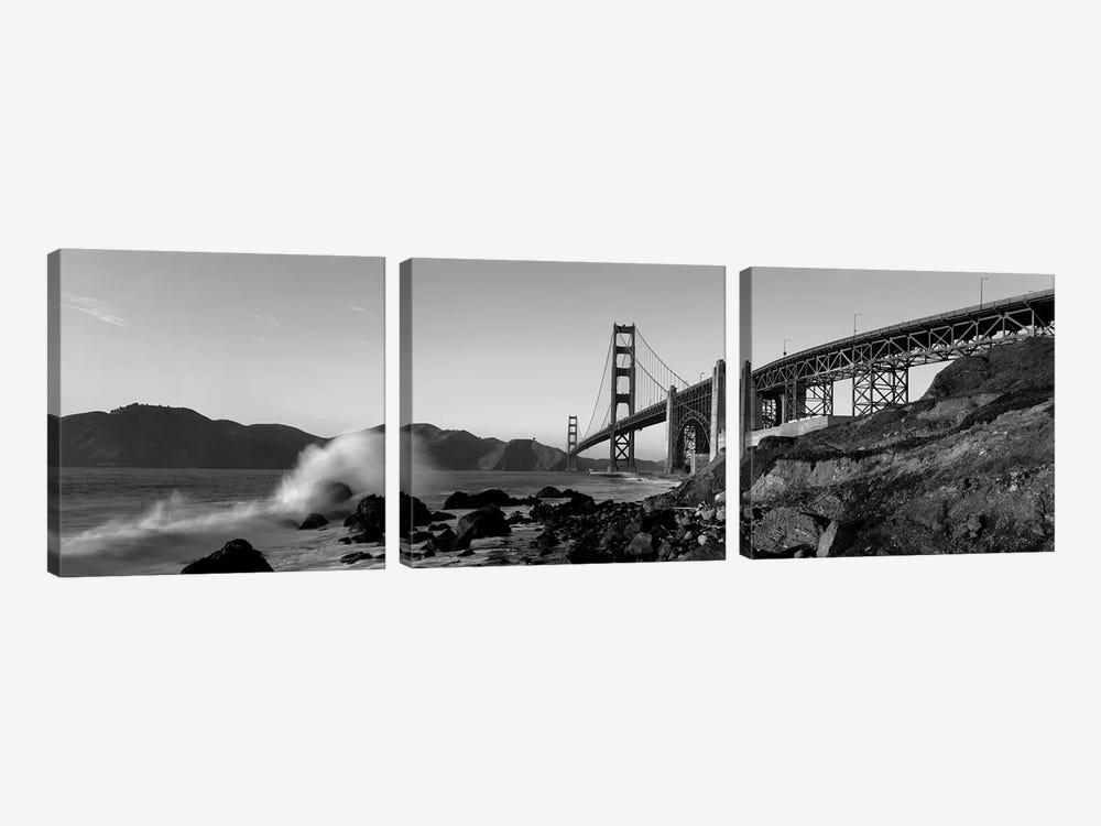 Bridge Across The Bay, San Francisco Bay, Golden Gate Bridge, San Francisco, Marin County, California, USA by Panoramic Images 3-piece Canvas Art Print