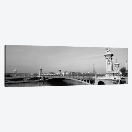 Bridge Over A River, Alexandre III Bridge, Eiffel Tower, Paris, France Canvas Print #PIM16124} by Panoramic Images Canvas Artwork