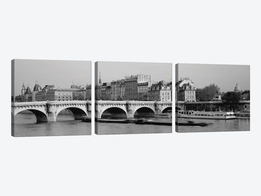 Bridge Over A River, Pont Neuf Bridge, Paris, France by Panoramic Images 3-piece Canvas Artwork