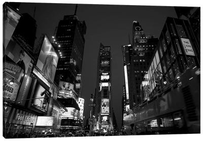 Buildings In A City Lit Up At Dusk, Times Square, Manhattan, New York City, New York State, USA Canvas Art Print - Times Square