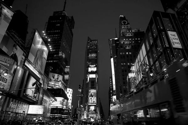 Times Square: Buildings In A City Lit Up At Dusk, Times Square, Manhattan, New York City, New York State, USA by Panoramic Images
