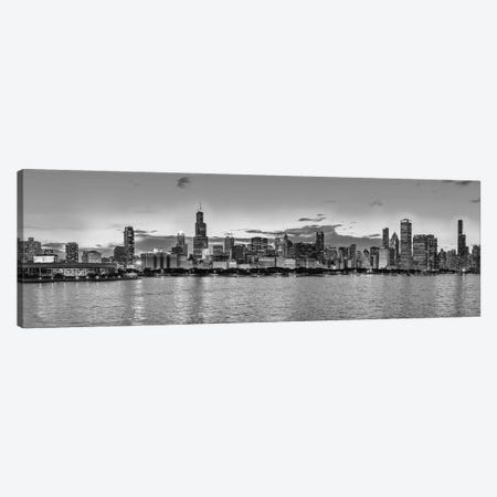 Chicago Skyline And Lake Michigan At Sunset, Illinois, USA Canvas Print #PIM16137} by Panoramic Images Art Print