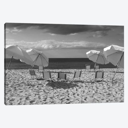 Deck Chairs And Beach Umbrellas On The Beach, Jetties Beach, Nantucket, Massachusetts, USA Canvas Print #PIM16149} by Panoramic Images Canvas Print