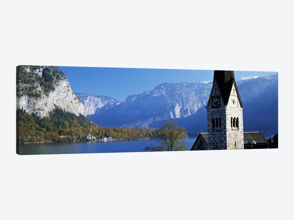 Church at the lakeside, Hallstatt, Salzkammergut, Austria by Panoramic Images 1-piece Art Print