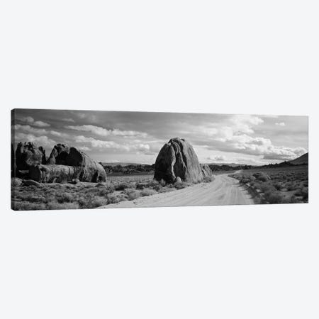 Dirt Road Passing Through A Desert, Owens Valley, Sierras, California, USA Canvas Print #PIM16153} by Panoramic Images Canvas Art