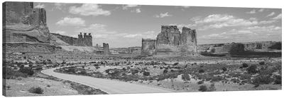 Empty Road Running Through A National Park, Arches National Park, Utah, USA Canvas Art Print - Utah Art