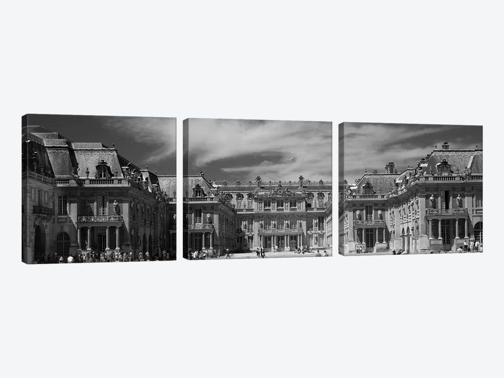 Facade Of A Palace, Chateau de Versailles, Versailles, Paris, France by Panoramic Images 3-piece Canvas Artwork