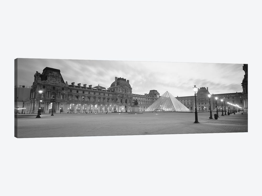 Famous Museum, Sunset, Lit Up At Night, Louvre, Paris, France by Panoramic Images 1-piece Canvas Art Print