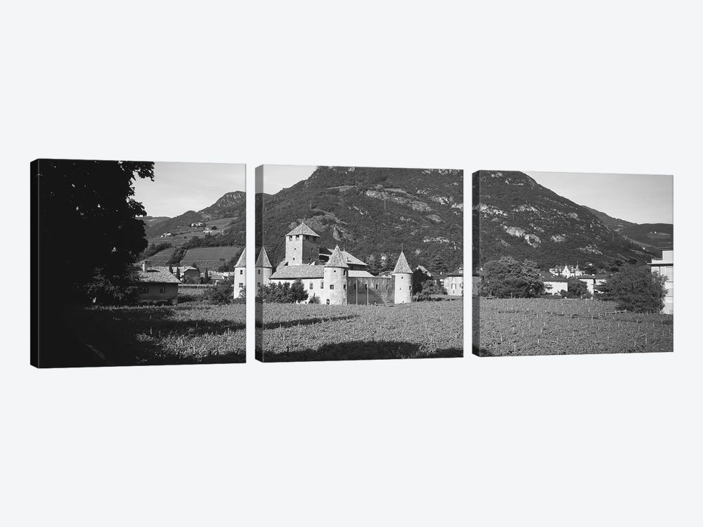 Field In Front Of A Castle, Castle Firmiano, Bolzano, Italy by Panoramic Images 3-piece Canvas Artwork