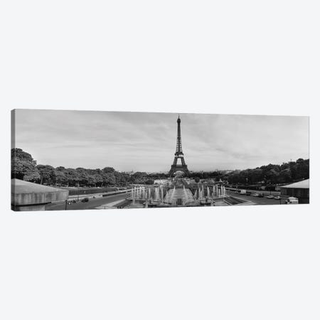 Fountain In Front Of A Tower, Eiffel Tower, Paris, France Canvas Print #PIM16168} by Panoramic Images Art Print