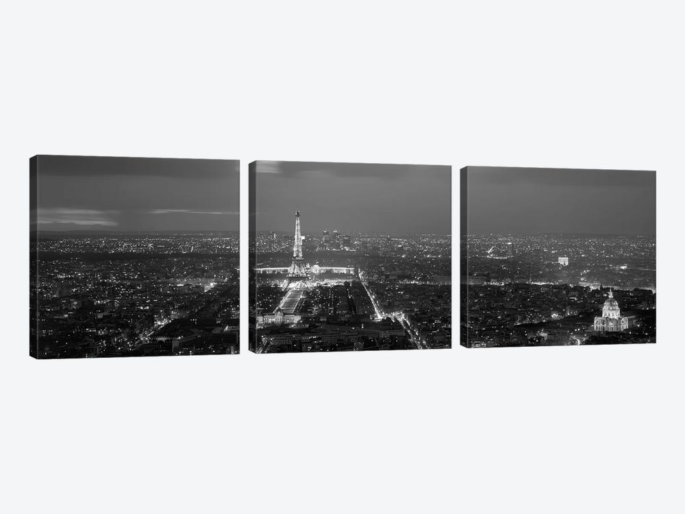 France, Paris, Evening by Panoramic Images 3-piece Canvas Artwork