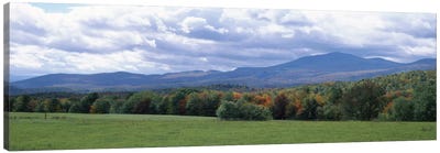 Clouds over a grassland, Mt Mansfield, Vermont, USA Canvas Art Print - Field, Grassland & Meadow Art