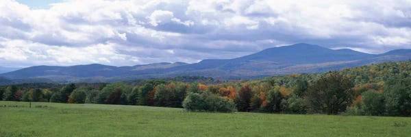 Vermont: Clouds over a grassland, Mt Mansfield, Vermont, USA by Panoramic Images