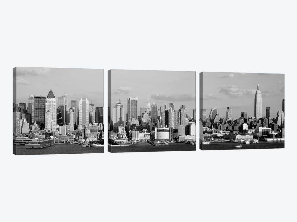 Hudson River, City Skyline, NYC, New York City, New York State, USA by Panoramic Images 3-piece Canvas Wall Art